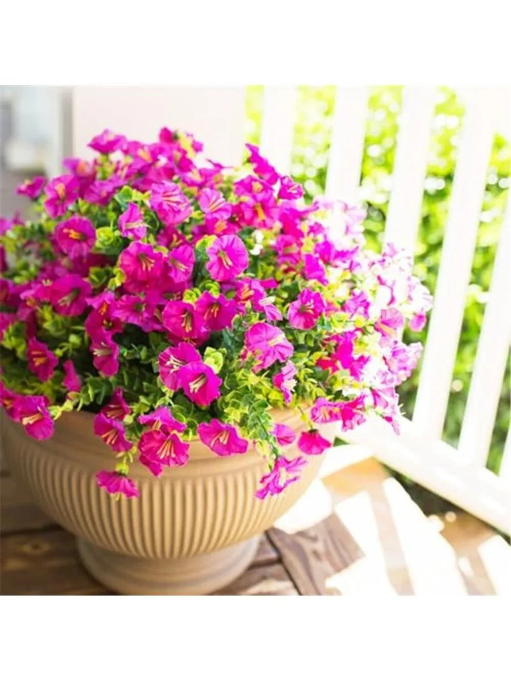 Artificial Morning Glory Flowers UV Resistant Faux Outdoor Plants 12 Bundles